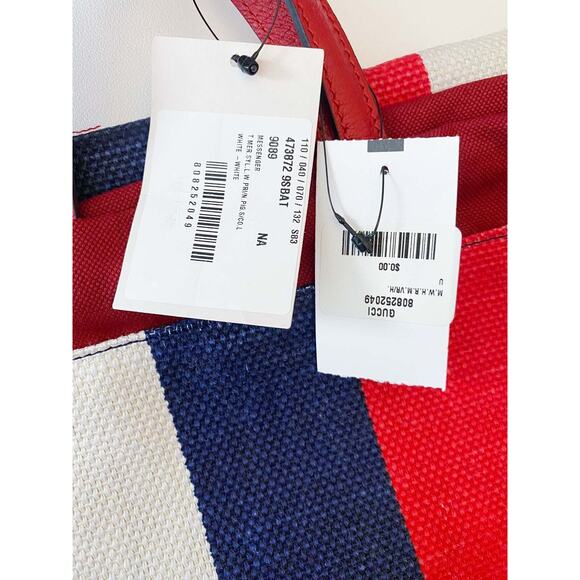 Gucci NWT Sylvie GG Web Stripe Logo Drawstring Backpack Sling Tote Bag - Picture 7 of 7